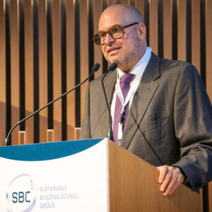 Alex Athanassoulas CEO of STIRIXIS Group and President of SBC Greece speaking at the 2025 Annual Sustainability Conference in Athens