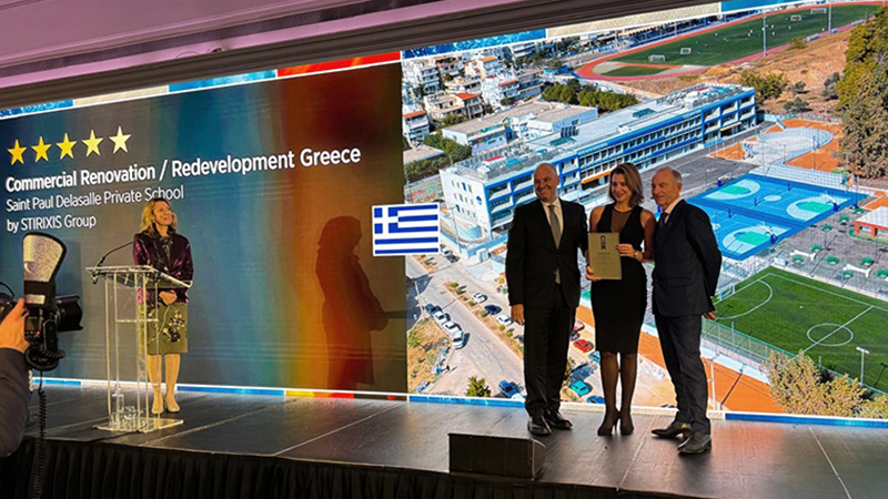 STIRIXIS Group leadership at the International Property Awards 2025 ceremony in London celebrating two distinctions and a European shortlist