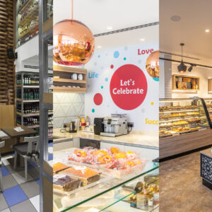 Collage of retail and hospitality environments designed by STIRIXIS Group illustrating three decades of experience-led strategic design