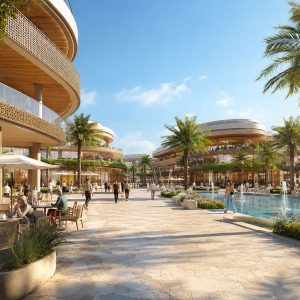 A Gulf destination environment where architecture, landscape, public realm and local materiality create a strong sense of place.