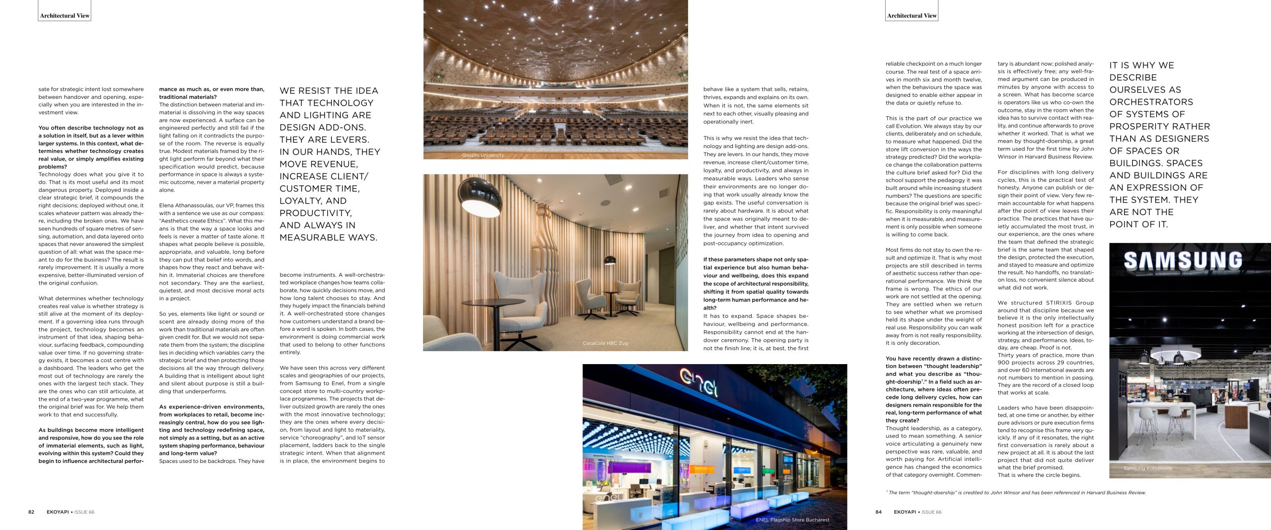 EKOYAPI DERGİSİ interview spreads featuring STIRIXIS Group projects and discussion of strategy, technology and performance.
